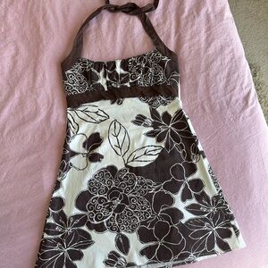 Trixxi Brown and White Floral Dress